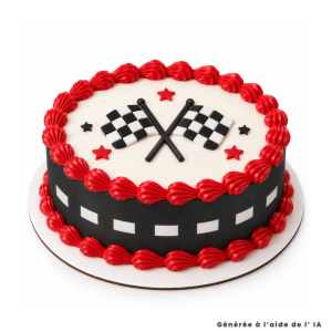 Contorno della torta di zucchero stradale - Torta di automobili