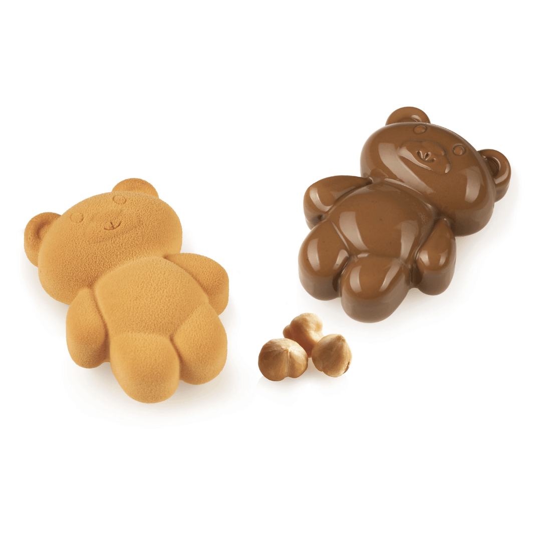 piccole torte a forma di orsetto di cioccolato silikomart