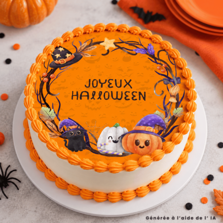 Disco di zucchero per torta di zucca di Halloween felice