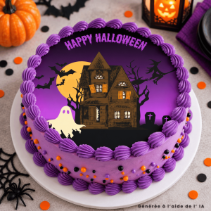 Disco torta 20 cm Casa stregata di Halloween