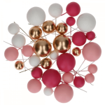 Palline decorative per torte rosa, bianche e dorate