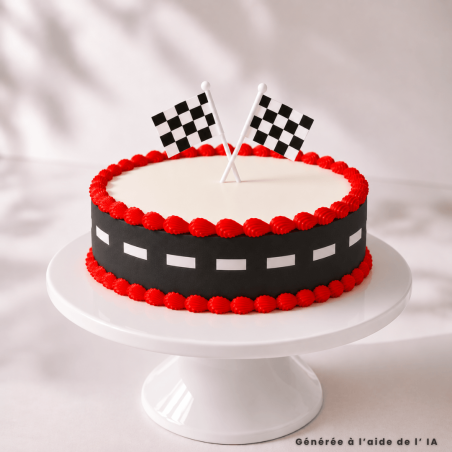 Contorno della torta di zucchero stradale - Torta di automobili