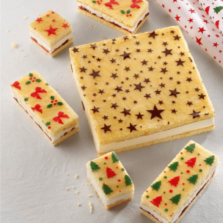 Decorazione per torta con motivo a stelle natalizie - Modécor