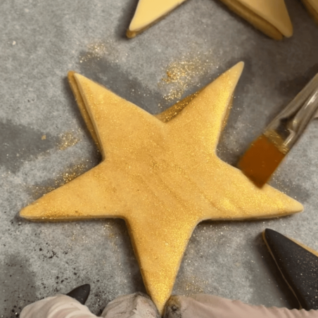 glitter dorato commestibile per biscotti di Natale