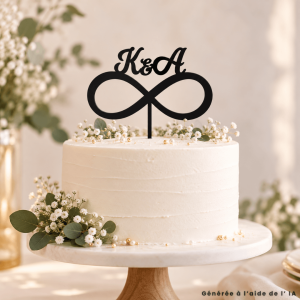 Cake Topper Matrimonio Segno dell'Infinito da personalizzare a buon mercato
