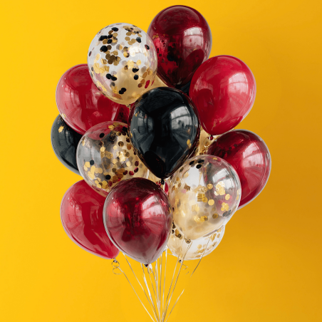 Palloncini con coriandoli dorati per un arco di palloncini