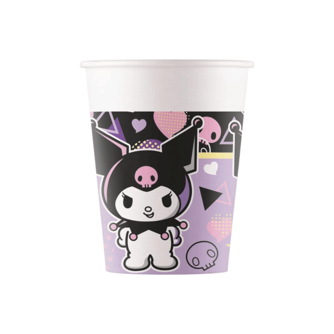 8 bicchieri di cartone per il compleanno di Hello Kitty Kurami