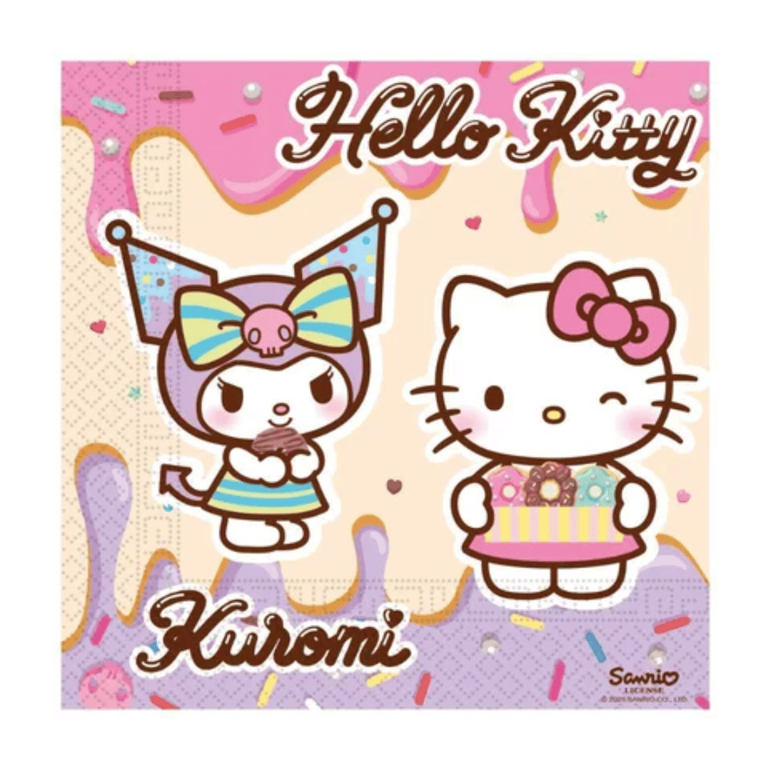 20 tovaglioli di carta Hello Kitty Kuromi