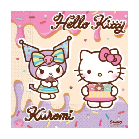 20 tovaglioli di carta Hello Kitty Kuromi
