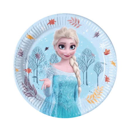 Piatti di carta per compleanno a tema Frozen, 19,5 cm