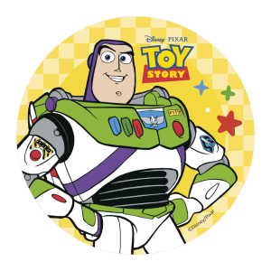 Decorazione a forma di disco di wafer di Buzz Lightyear per una torta da 20 cm