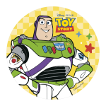 Decorazione a forma di disco di wafer di Buzz Lightyear per una torta da 20 cm