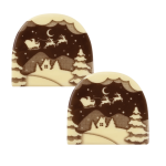 2 estremità di tronchetto di cioccolato a forma di slitta di Babbo Natale