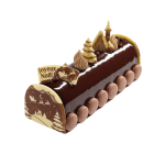 2 estremità di tronchetto di cioccolato a forma di slitta di Babbo Natale