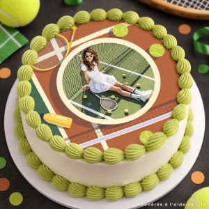 Foto tennis commestibile rotondo 20 cm