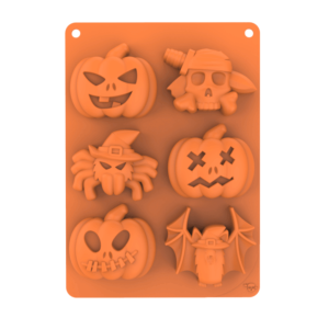 Stampi in silicone per torte di Halloween: zucca, pipistrello e teschio - Cécoa Paris