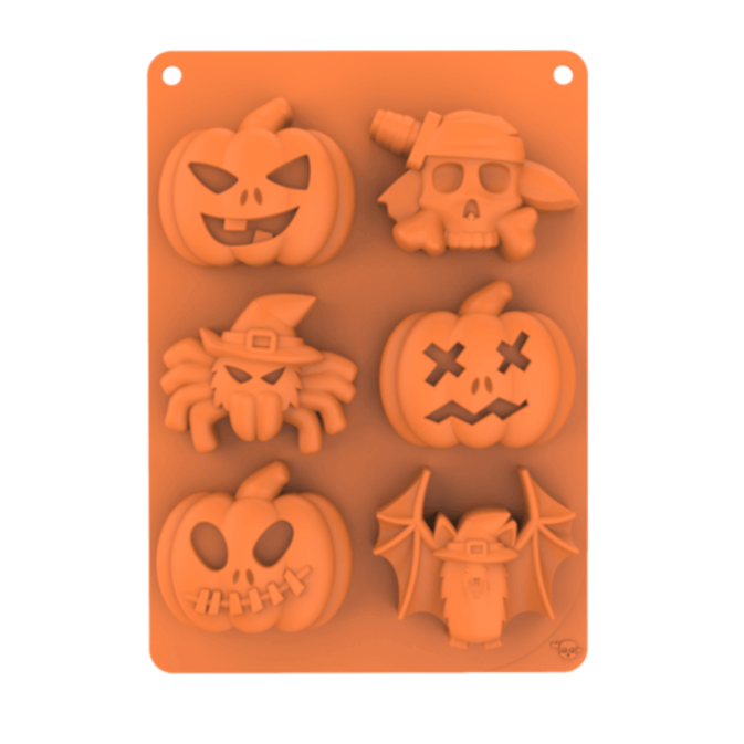 Stampi in silicone per torte di Halloween: zucca, pipistrello e teschio - Cécoa Paris