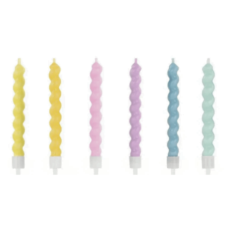 Candeline di compleanno multicolori a spirale x6