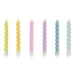 Candeline di compleanno multicolori a spirale x6