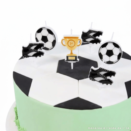 decorazioni con candeline per la torta di compleanno a tema calcistico