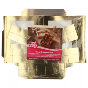 Confezione regalo di cioccolatini Funcakes color oro - confezione da 10