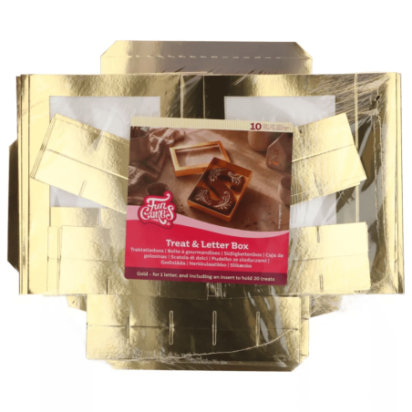 Confezione regalo di cioccolatini Funcakes color oro - confezione da 10
