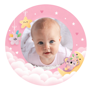 Foto commestibile Battesimo Bambina Ø 20 cm