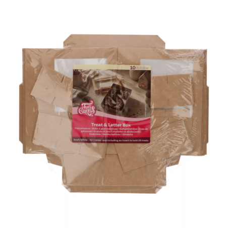 10 scatole per torte e biscotti in carta kraft con finestra