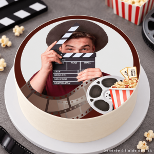 Foto commestibile rotonda 20 cm Cinema personalizzato