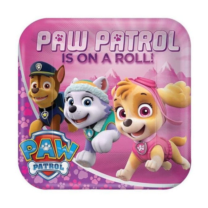 8 piatti-Paw Patrol-ragazza