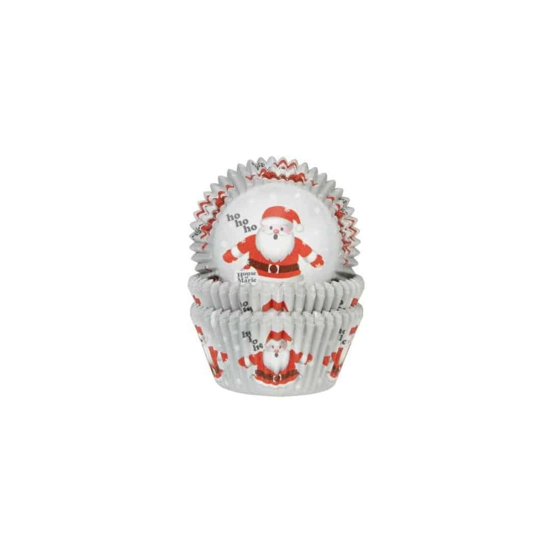 50 pirottini per cupcake a tema Babbo Natale - 5 cm