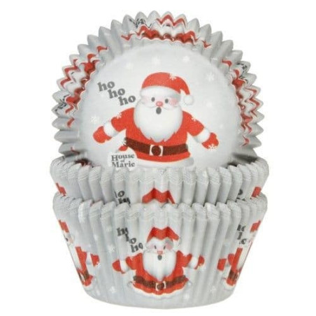 50 pirottini per cupcake a tema Babbo Natale - 5 cm