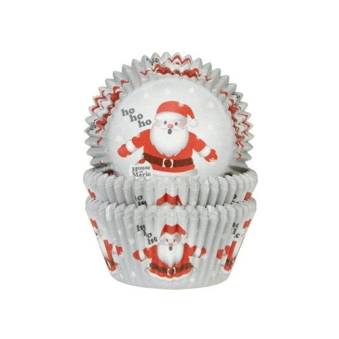 50 pirottini per cupcake a tema Babbo Natale - 5 cm
