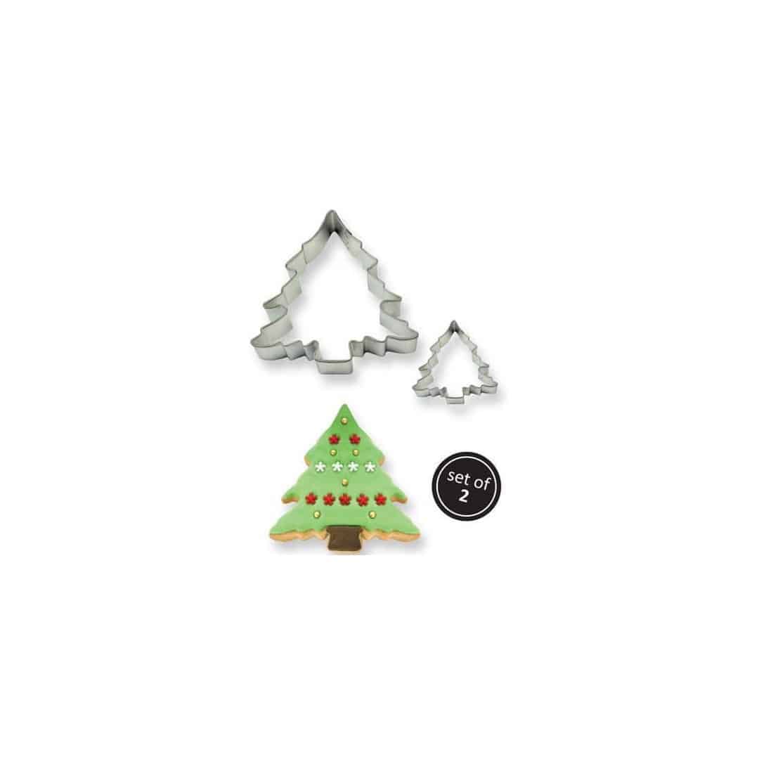2 tagliabiscotti a forma di albero di Natale