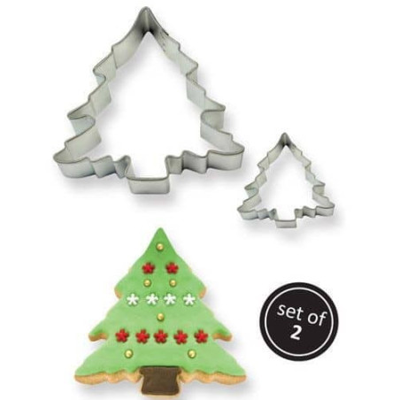 2 tagliabiscotti a forma di albero di Natale