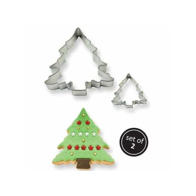 2 tagliabiscotti a forma di albero di Natale
