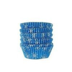 100 pirottini per mini muffin motivo fiocchi di neve