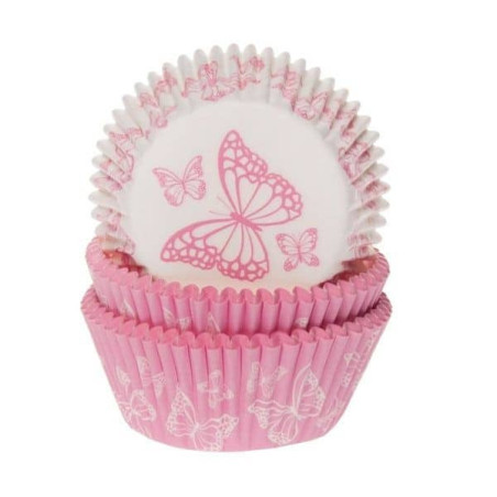 50 pirottini per cupcake a farfalla