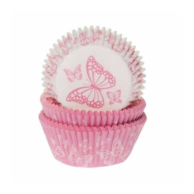 50 pirottini per cupcake a farfalla
