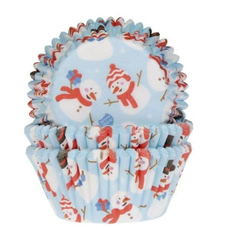 50 pirottini per cupcake con pupazzo di neve