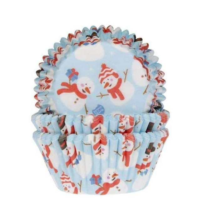 50 pirottini per cupcake con pupazzo di neve