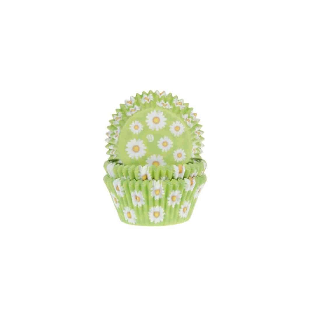 50 pirottini per cupcake con motivo margherite verdi