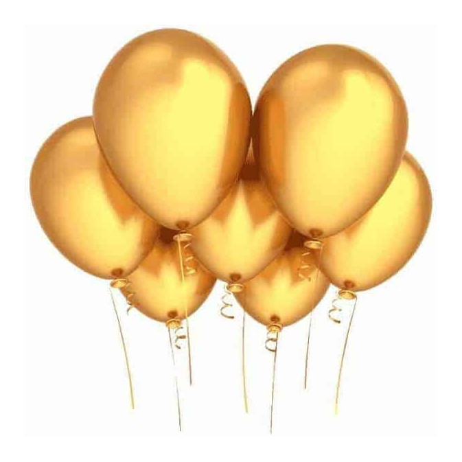 12 palloncini dorati da 23 cm