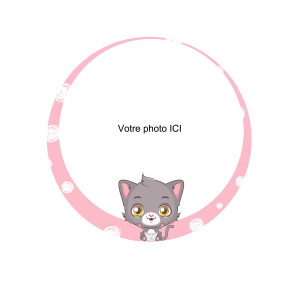 modello gattino fotocommestibile rotondo da 20 cm