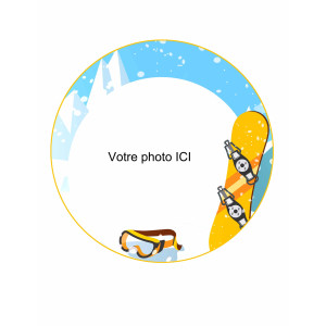 foto commestibile da snowboard rotonda personalizzabile