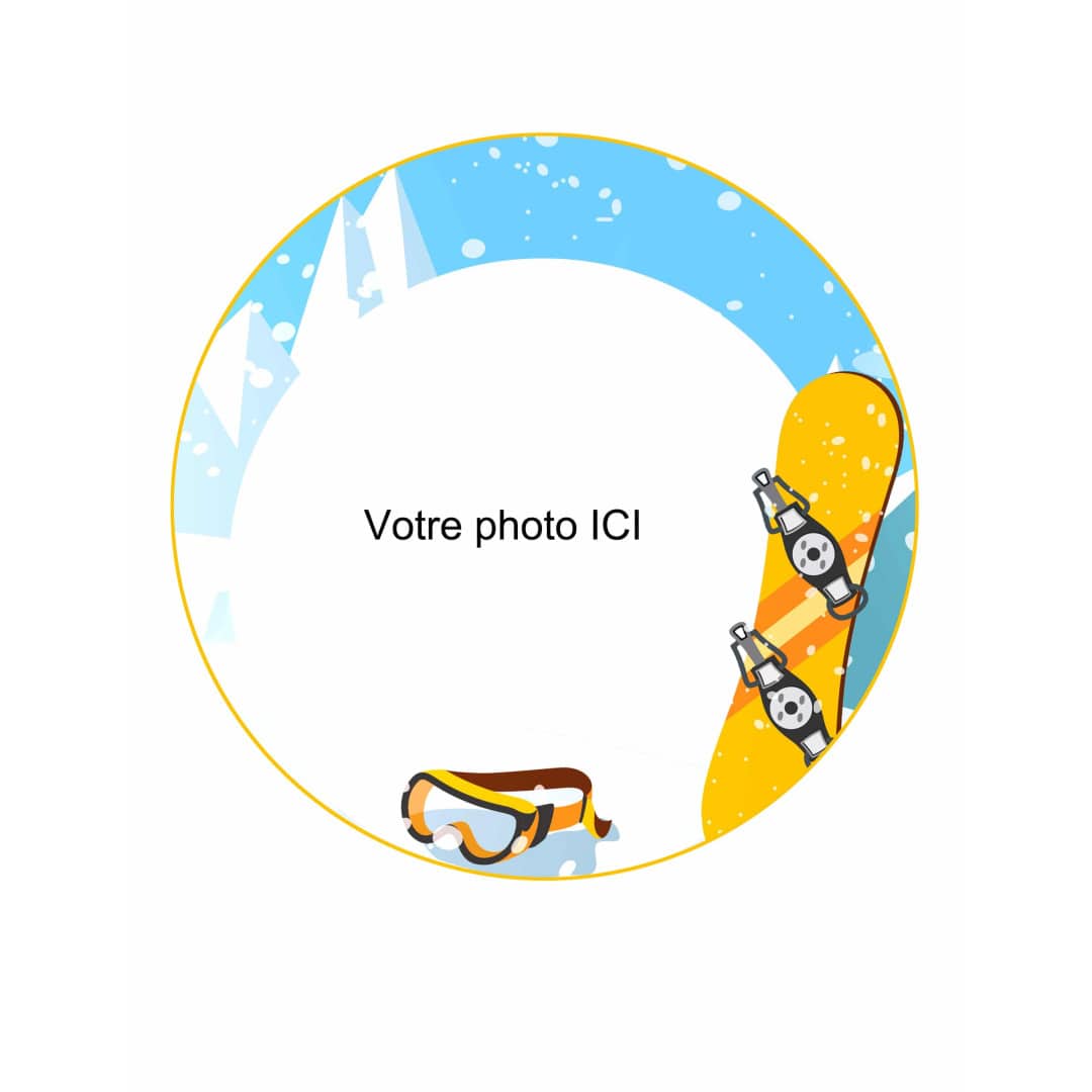 foto commestibile da snowboard rotonda personalizzabile