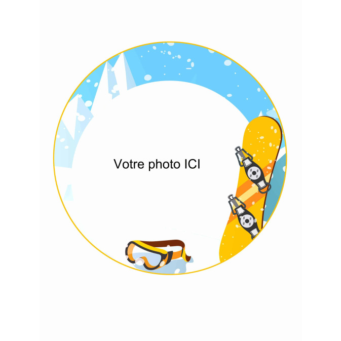 foto commestibile da snowboard rotonda personalizzabile